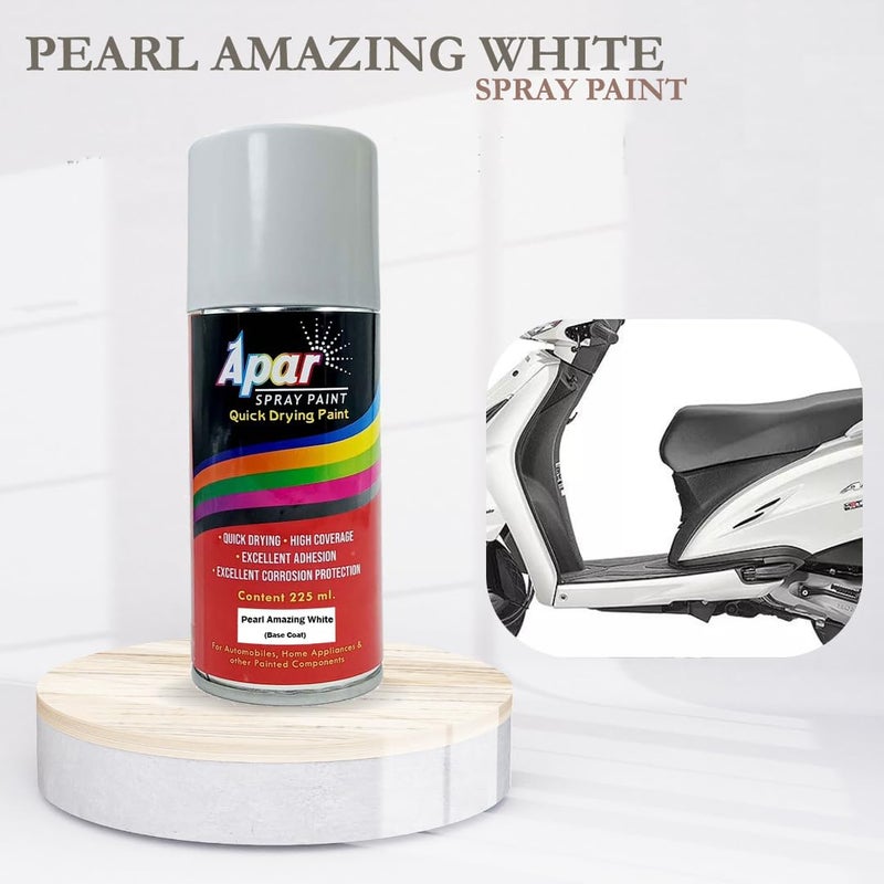 APAR Automotive Spray Paint Pearl Amazing White (RC Colour Name)+ PC Compatible for Honda Activa -225 ml (Pack of 2-Pcs) - Image 3