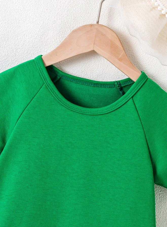 Take Two  Girls Mesh Detail Hem Raglan Sleeve Dress for Women | Best Price UAE