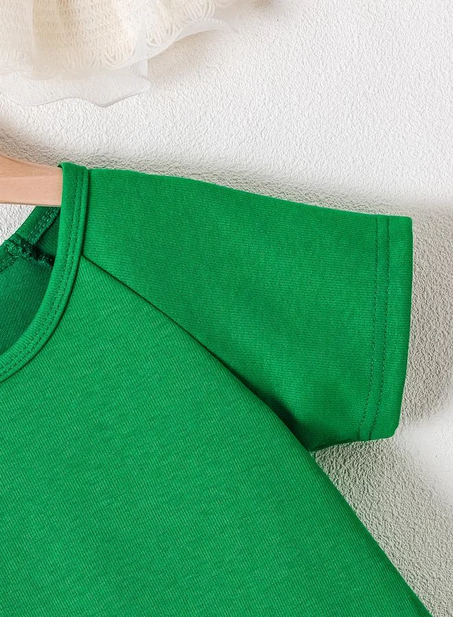 Take Two  Girls Mesh Detail Hem Raglan Sleeve Dress for Women | Best Price UAE