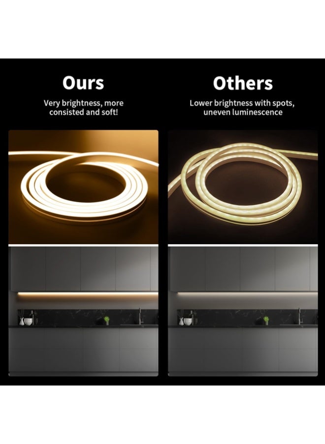 Home Decor Led 12V Warm White LED Strip Lights,Flexible Silicone Neon Rope Light, Waterproof, Cuttable, Dimmable & Linkable, for Cabinet, Ceiling, Wall, Bedroom, Kitchen, Garage - Image 3