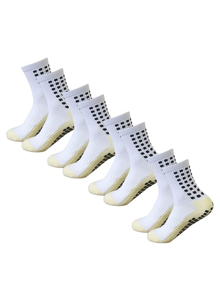 LIMOS 4 Pair Men's Soccer Socks Anti Slip Non Slip Grip Pads for Football Basketball Sports Grip Socks  - Image 1