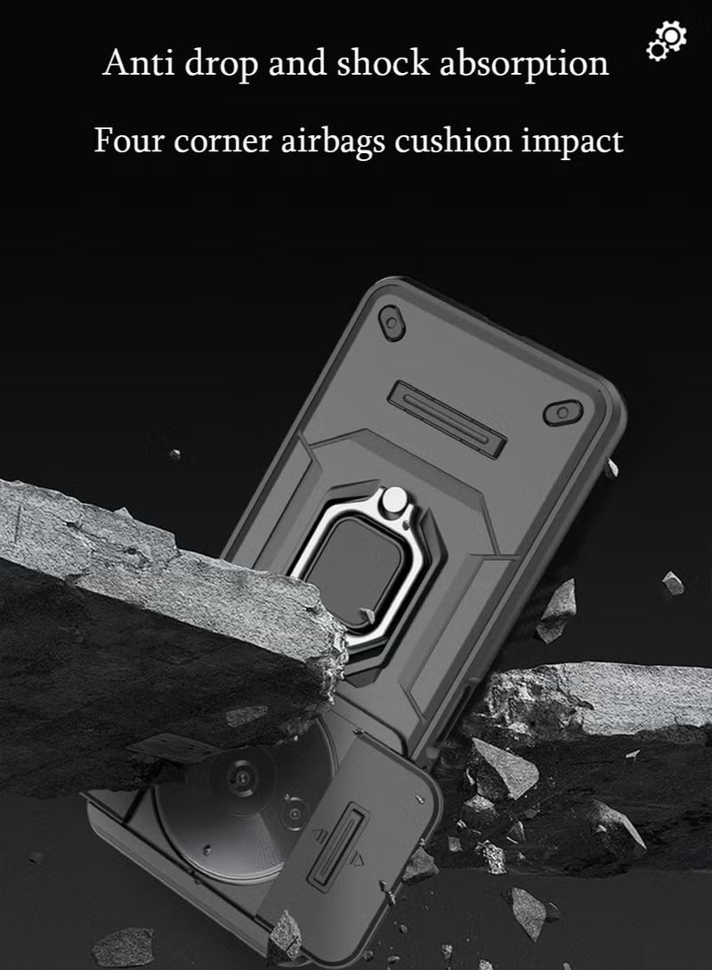 إكس ليفيل الدخن Redmi A3 حالة الهاتف المحمول [ الصف العسكري ] حماية ، مع عدسة حماية المغناطيسي قوس قوس حالة الهاتف المحمول ( أسود ، ينطبق على Redmi A3 ) - Image 5