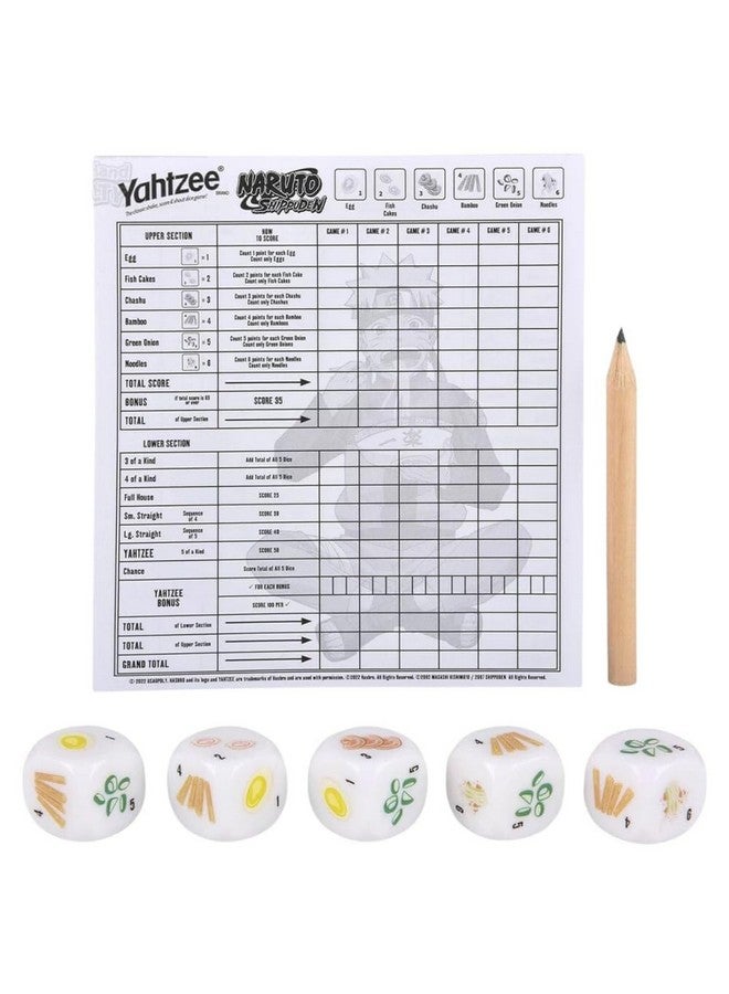 USAopoly YAHTZEE: Naruto Shippuden | Collectible Ramen Bowl Dice Cup | Classic Family Dice Game Based on Anime Show | Great for Family Game Night | Officially-Licensed Naruto Game & Merchandise - Image 2