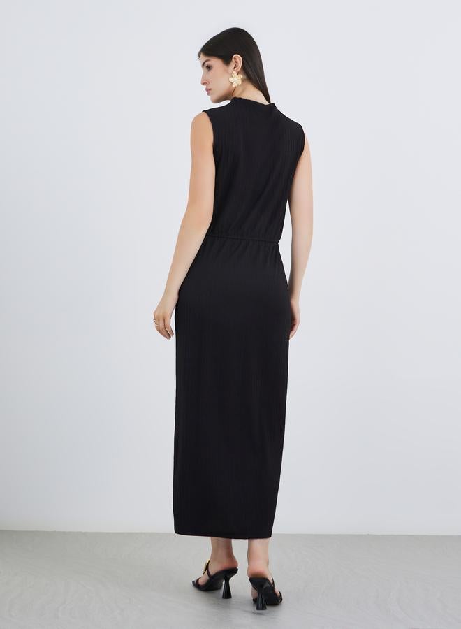 Styli Black Sleeveless Sheath Maxi Dress - Image 5