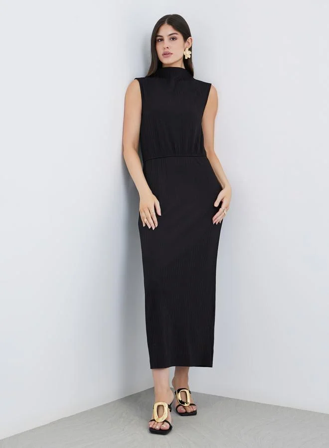 Styli Styli Black Sleeveless Sheath Maxi Dress