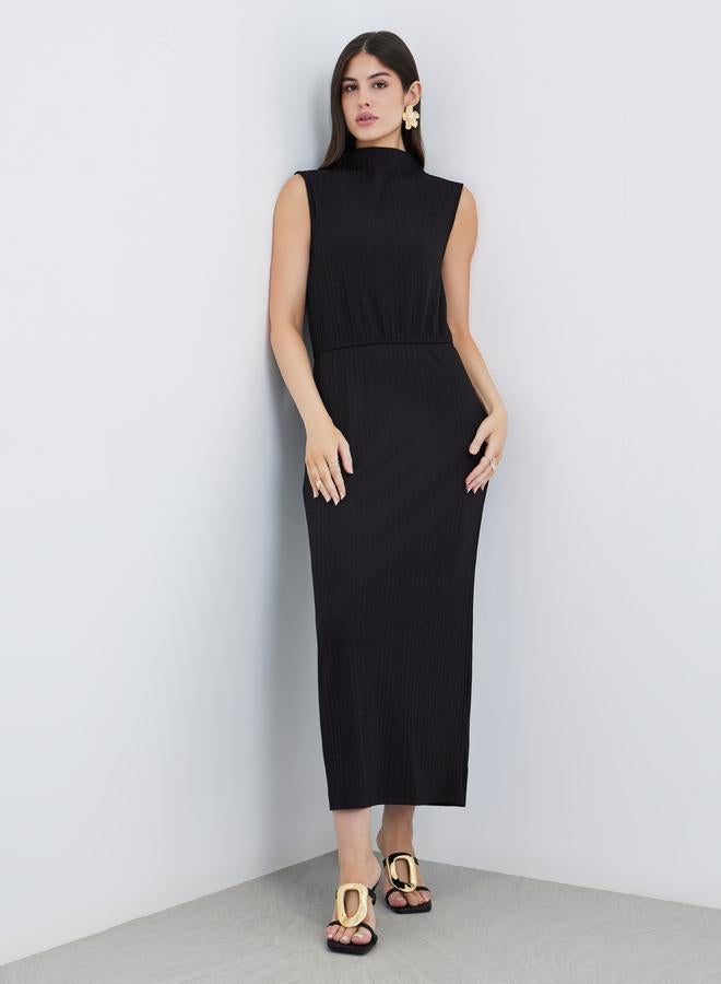 Styli Black Sleeveless Sheath Maxi Dress - Image 1