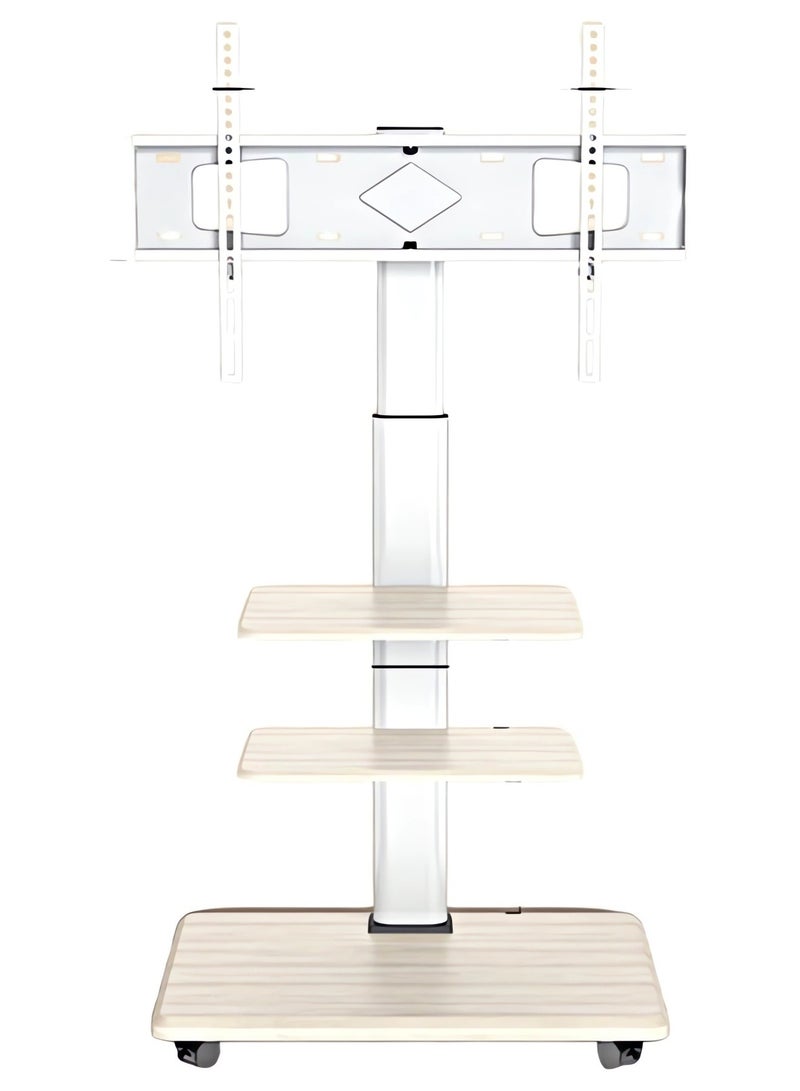 HXDream Rolling TV Stand for 26-70 Inch TVs with 3-Shelf Storage, Portable Mobile Cart with Wheels and Swivel Mount, Universal Corner Stand for Bedroom and Outdoor Use  - Image 1