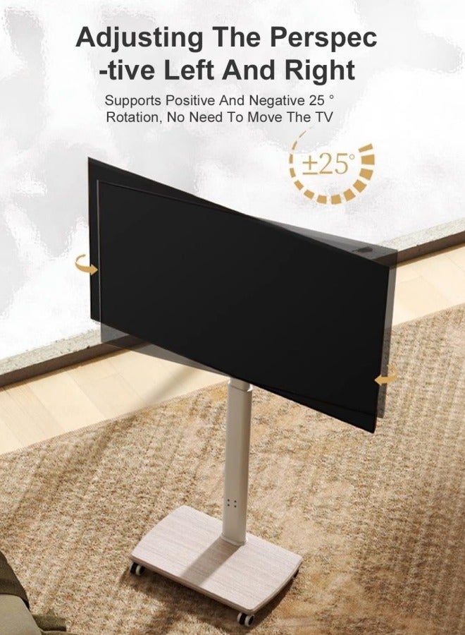 HXDream Rolling TV Stand for 26-70 Inch TVs with 3-Shelf Storage, Portable Mobile Cart with Wheels and Swivel Mount, Universal Corner Stand for Bedroom and Outdoor Use  - Image 3