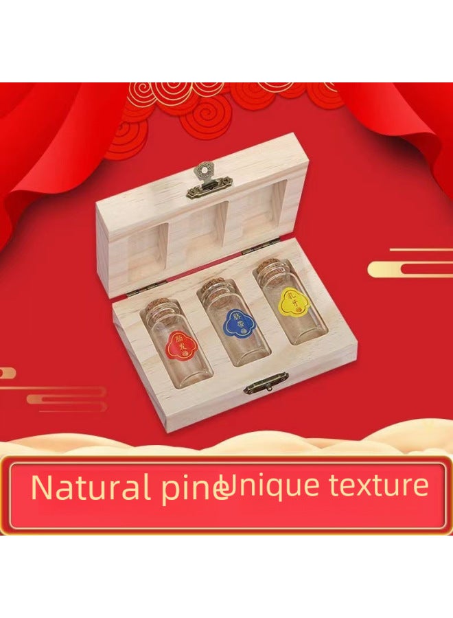 Baby's Hair Memorial Diy Solid Wood Hair Preservation Bottle Baby Teeth Cord Storage Box Infant Commemorative Collection Box-Specifications:2 Bottles Of Simple Style  - Image 4