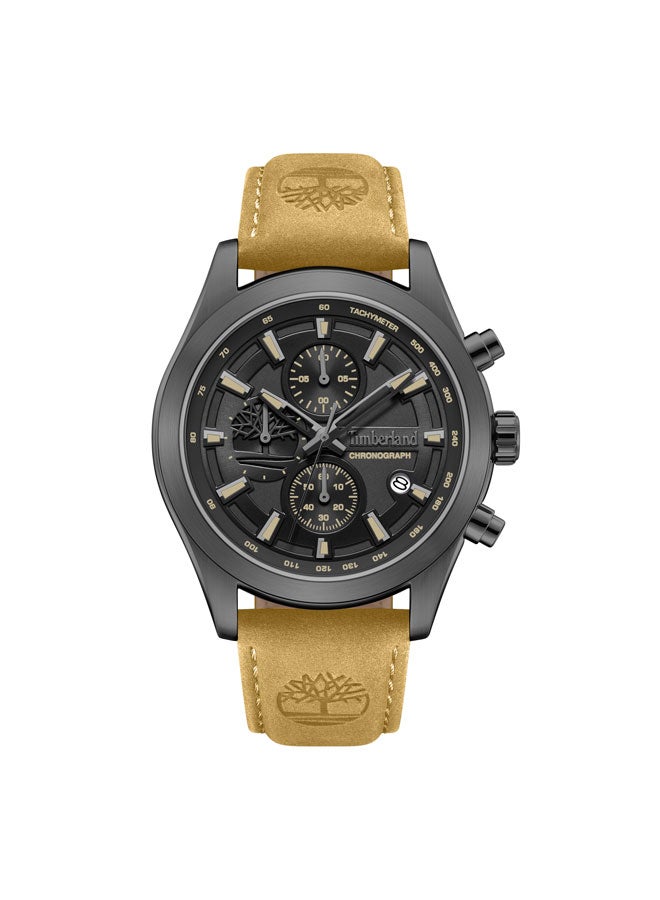 Timberland Men Ashmont Black Dial Leather Strap Chronograph Watch for Men, 44mm - Image 1
