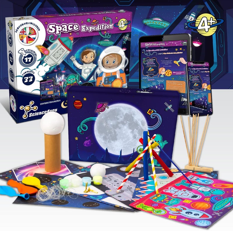 Science4you - Adventure in the Space Laboratory for Children 4+ - Experiment Box, 17 Activities: Solar System Model, Planent Mobile and Rocket Toy - Astronomy Gifts, Crafts, Medium - Image 3