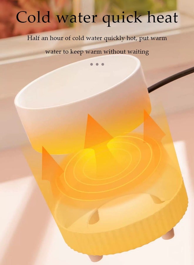 DUNISO Heated cat bowl, outdoor heated pet bowl with cat ceramic bowl, heated water and food bowl, hot pet bowl providing drinking water and hot food in winter, size M - Image 5