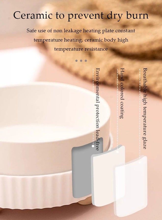 DUNISO Heated cat bowl, outdoor heated pet bowl with cat ceramic bowl, heated water and food bowl, hot pet bowl providing drinking water and hot food in winter, size M - Image 4