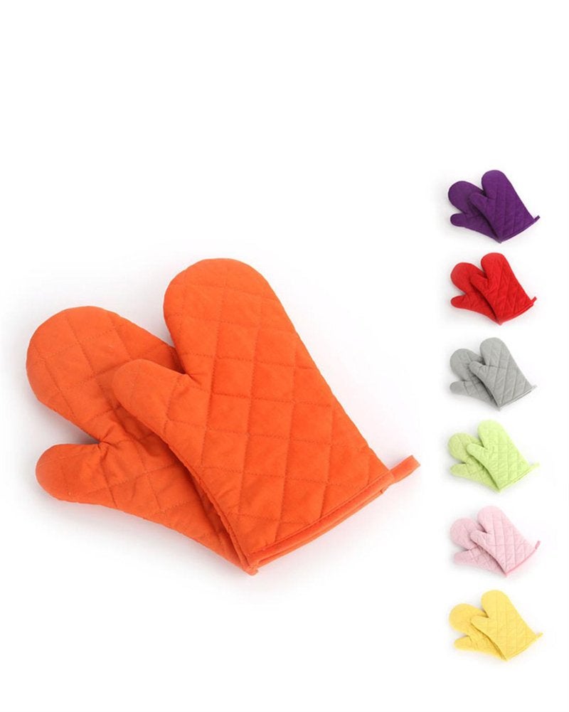 Oven Mitts, Premium Heat Resistant Kitchen Gloves Cotton & Polyester Quilted Oversized Mittens, 1 Pair Pink - Image 2