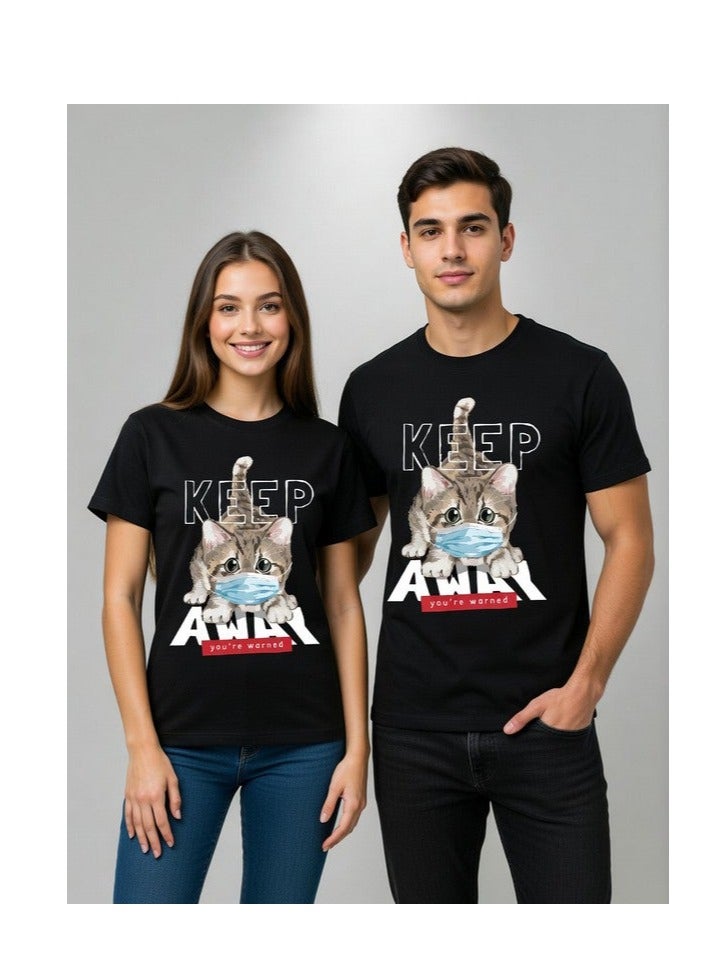 black t-shirt with image 100% cotton 1 - Image 1