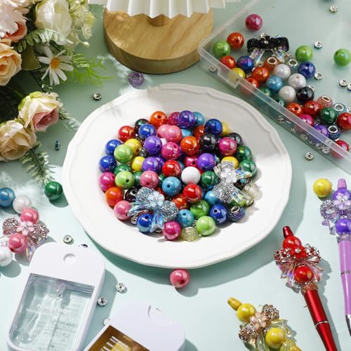 FineCheer 248 Pcs Butterfly Focal Beads for Pens Acrylic 3D Focal Beads Bulk Acrylic Loose Bow Rhinestone for Beadable Pen Keychain Making Jewelry Bracelet Necklace DIY Charms Crafts(Colorful) - Image 4