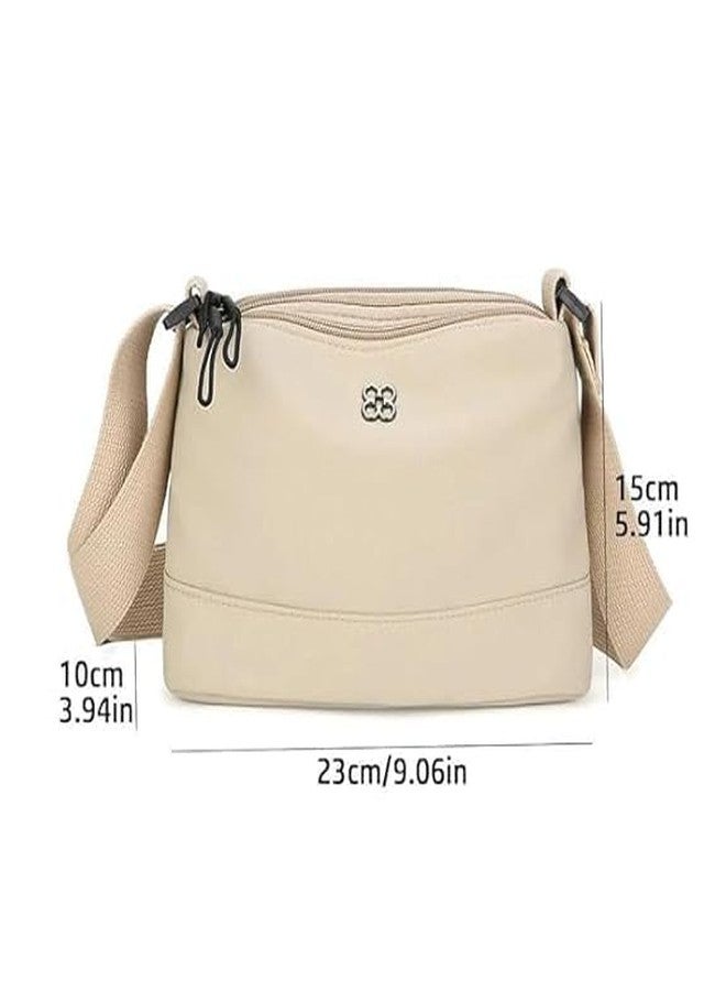Funspark Women’s Lightweight Nylon Crossbody Bag - Multi-Pocket Waterproof Shoulder Purse with Adjustable Wide Strap - Casual Messenger Handbag for Travel, Work & (Cream) - Image 5