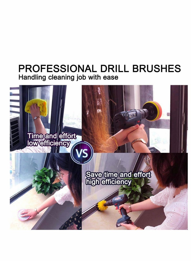 SYOSI 6Pcs Car Cleaning Supplies – Wheel Brush – Soft Yellow Drill Brush Power Scrubber - Car, Truck, Motorcycle, Boat, Jet-Ski, Detail Brush - Interior, Seat, Upholstery, Carpet - Image 2