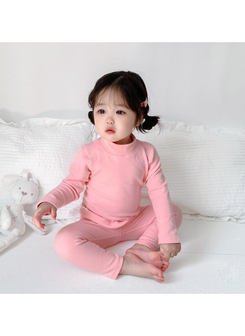 Jorunb Baby Girls Boys Thermal Underwear Set Toddler Cotton Base Layer Soft Warm Jammies Pink  - Image 1