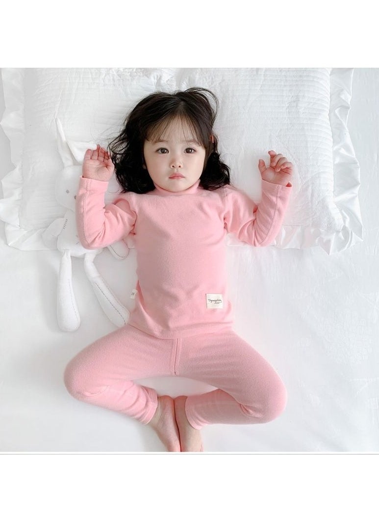Jorunb Baby Girls Boys Thermal Underwear Set Toddler Cotton Base Layer Soft Warm Jammies Pink  - Image 3
