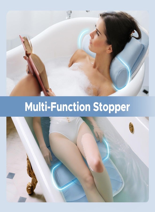 Sunlit Ultra Soft Full Body Bath Pillow for Bathtub, Luxury Thick Tub Pillow for Head Neck Back Support with Lumbar Pillow Multi-Function Stopper, Spa Pillow with Strong Suction Cups, Bath Accessories - Image 3