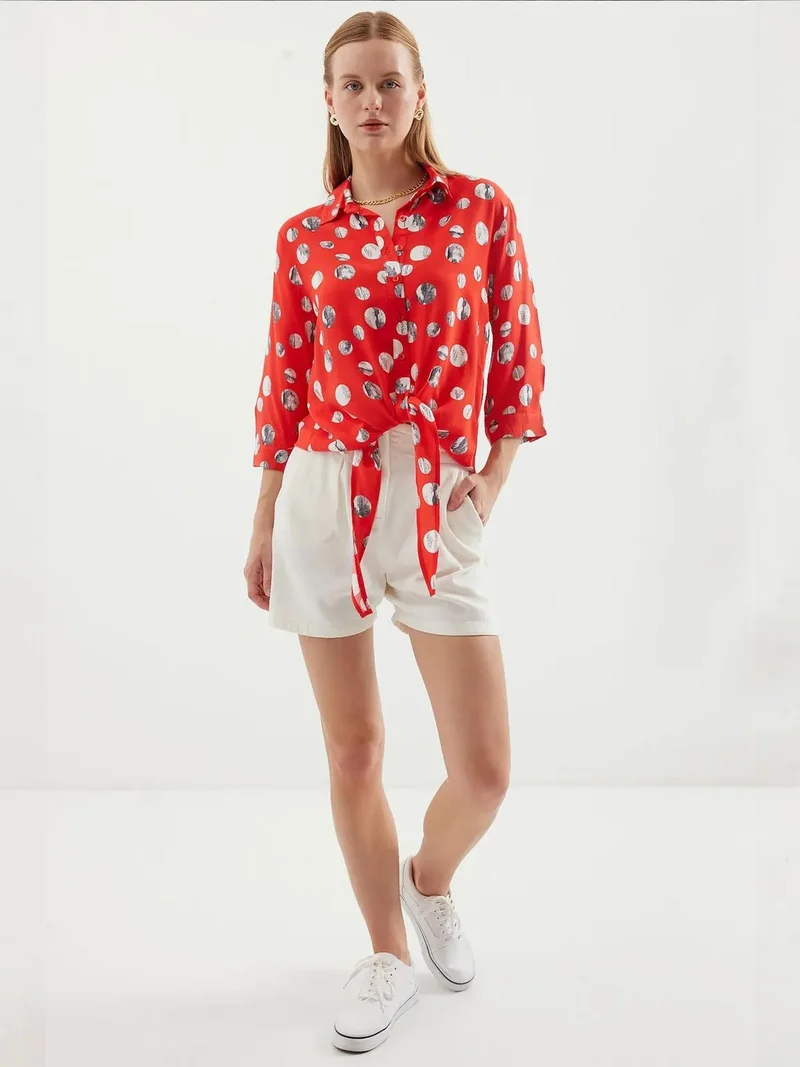 BIG DART BDART Printed Viscose Shirt with Bow