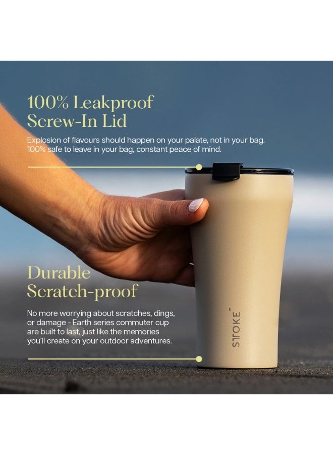 STTOKE Ceramic Insulated Leakproof Tumbler Bottle - 350ml/12oz | Commuter Cup Earth Series(Desert Sunburst) - Image 3
