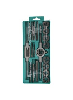 NIBEMINENT 20-Piece Steel Alloy Tap And Die Set With Adjustable Wrench Silver/Green  - Image 4