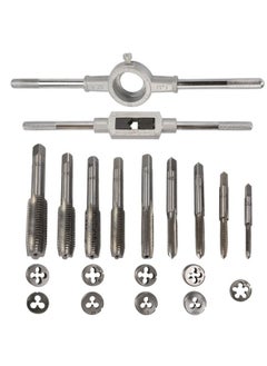 NIBEMINENT 20-Piece Steel Alloy Tap And Die Set With Adjustable Wrench Silver/Green  - Image 2