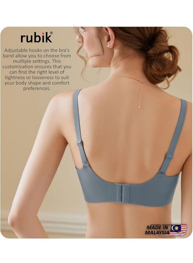 Rubik Seamless Paded Sports Bra Non Wired, Extreemly Comfortable For Yoga Gym Training Running Workout Fitness (Large, Grey) - Image 4