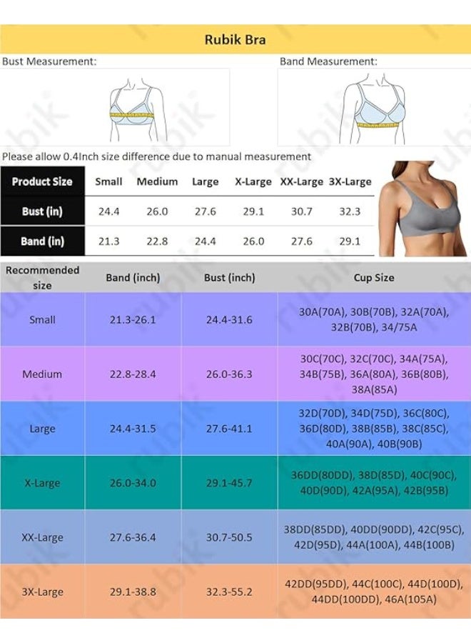 Rubik Seamless Paded Sports Bra Non Wired, Extreemly Comfortable For Yoga Gym Training Running Workout Fitness (Large, Grey) - Image 2