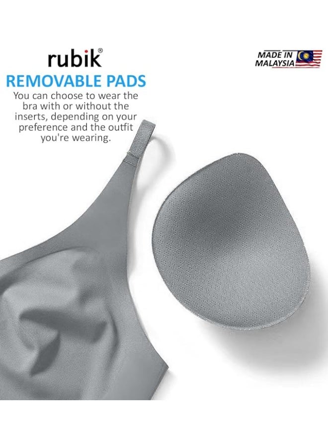 Rubik Seamless Paded Sports Bra Non Wired, Extreemly Comfortable For Yoga Gym Training Running Workout Fitness (Large, Grey) - Image 5