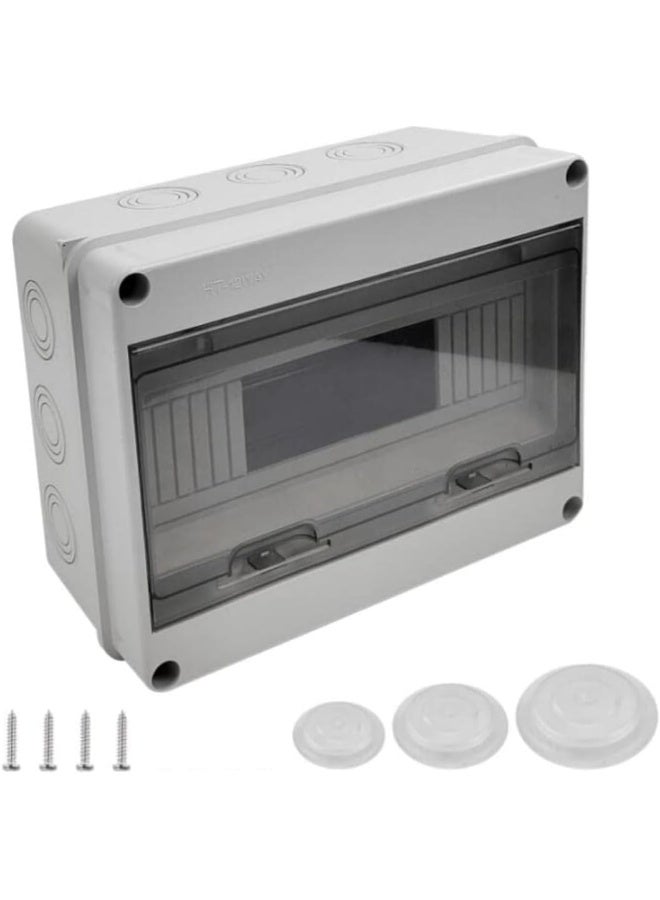 melfi Ip65 Abs Transparent Cover Electrical Box Waterproof Distribution Protection Box For Circuit Breaker Indoor Wall-Mount And Din Rail Power Switch Control 12 Way - Image 1