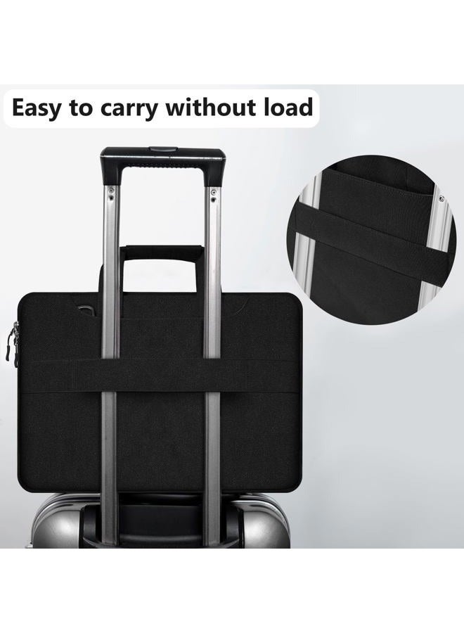 HSEOK Laptop Shoulder Bag/Briefcase, Polyester Carry Case Bag for 12.9 iPad Pro / 13.3 Inch Notebook Computer/MacBook Air & Pro with Back Belt for trolly case, Black - Image 4