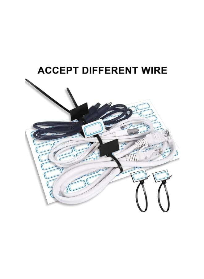 promass Cable Ties, 250pcs Wire Ties with 6in Label and 1pcs Marker Pens, Self-Locking Plastic Cable Ties for Home, Office - Image 2