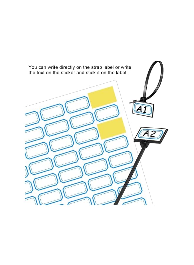 promass Cable Ties, 250pcs Wire Ties with 6in Label and 1pcs Marker Pens, Self-Locking Plastic Cable Ties for Home, Office - Image 3