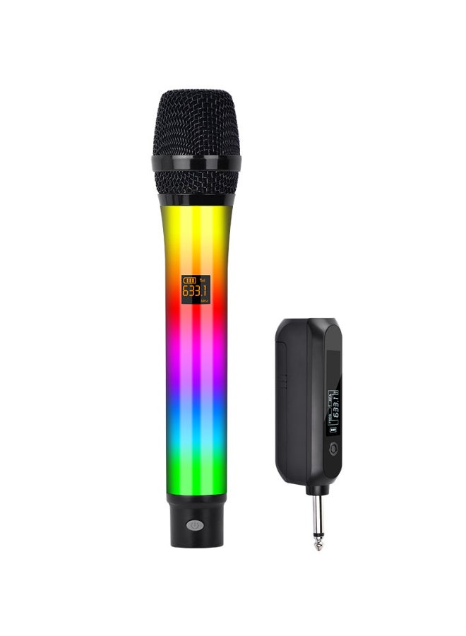 ميكروفون كاريوكي لاسلكي احترافي UHF محمول باليد من ZFSZ بإضاءة RGB متغيرة، جهاز استقبال قابل لإعادة الشحن بمنفذ 6.35 ملم - Image 1