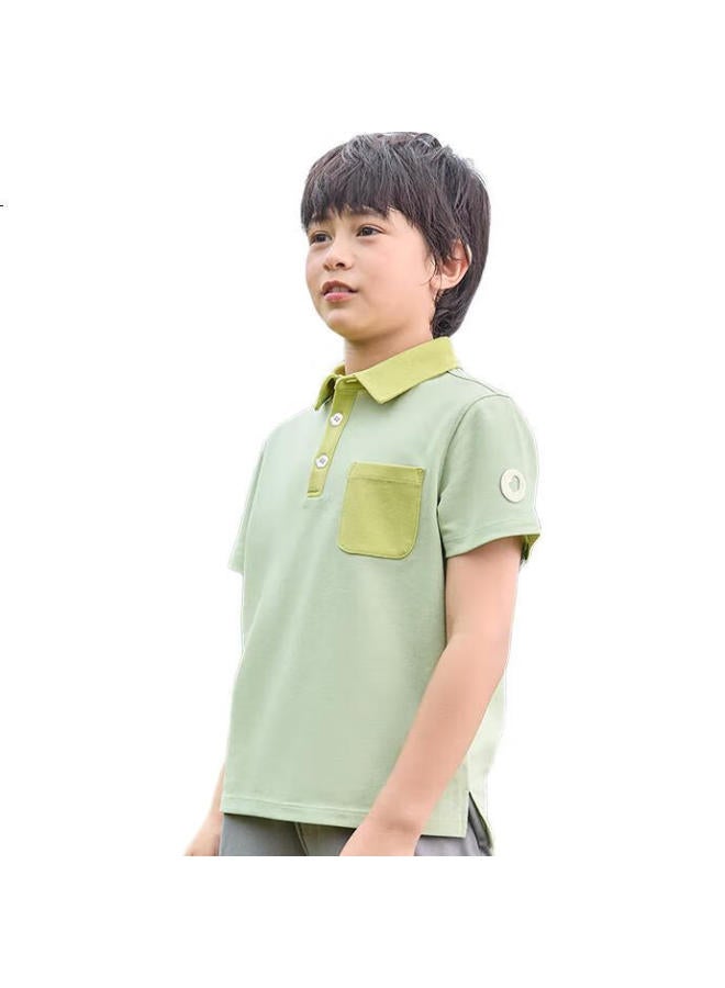 Heybetter Children'S Polo Shirt, Spring And Summer Moisture-Wicking Quick-Dry Short Sleeve T-Shirt For Boys And Girls, Off-White, Size 140 - Image 1