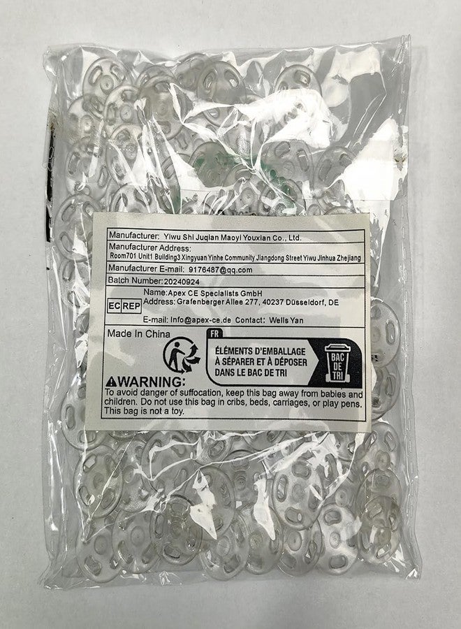 شينكو كرافت أزرار كبس بلاستيكية شفافة من تشينكو كرافت، اختر من بين 6 أحجام، 100 قطعة (13 مم) - Image 3