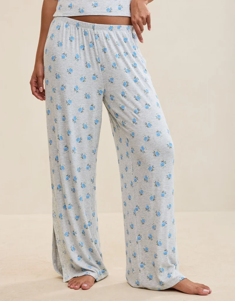 Aerie  OVERSLEPT by Aerie Real Soft Ribbed Trouser PJ for Women | Best Price UAE