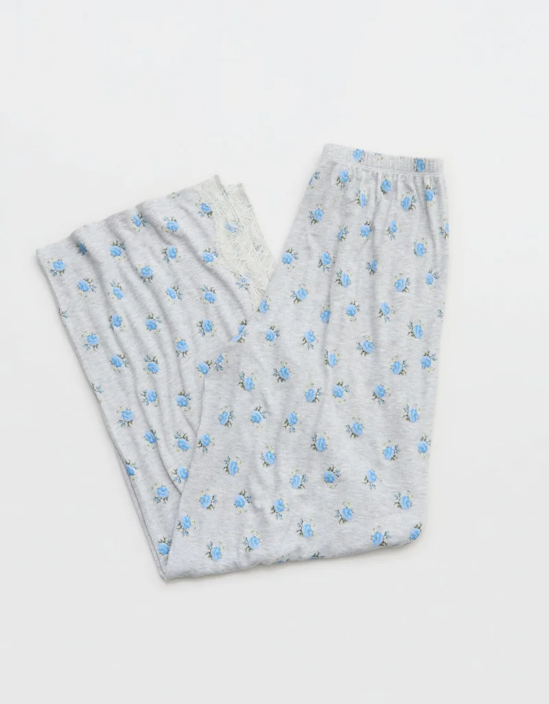 Aerie  OVERSLEPT by Aerie Real Soft Ribbed Trouser PJ for Women | Best Price UAE