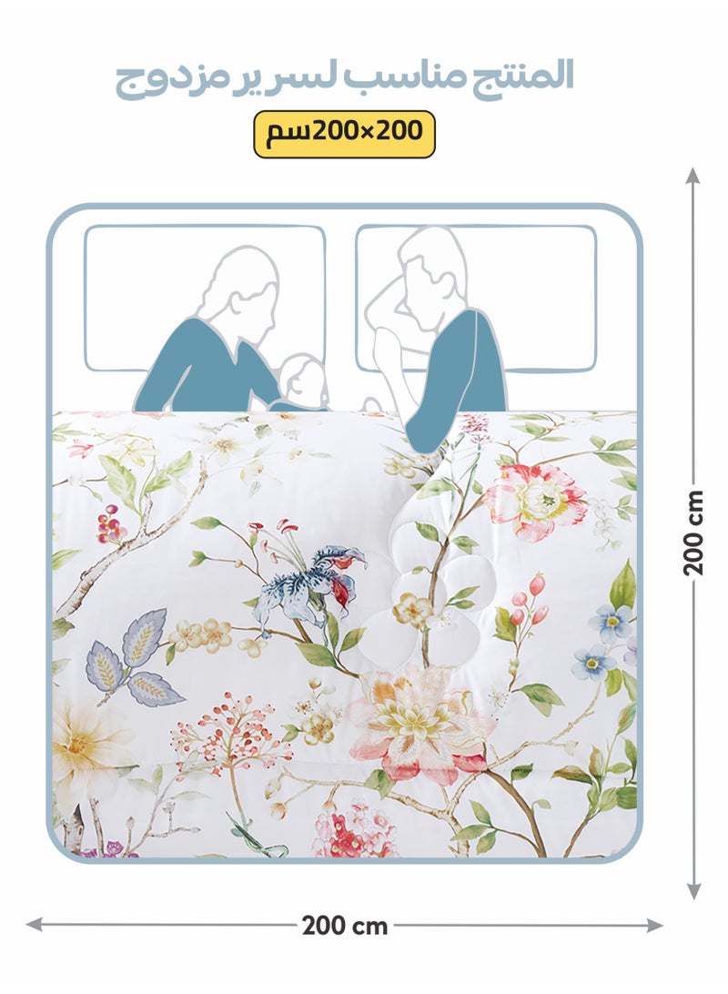 دوناتيلا طقم مفرش سرير كامل 6 قطع مقاس مزدوج 240×260 سم , مايكروفايبر ناعم , تطريز مشجر انيق يناسب سرير 200×200سم - Image 3