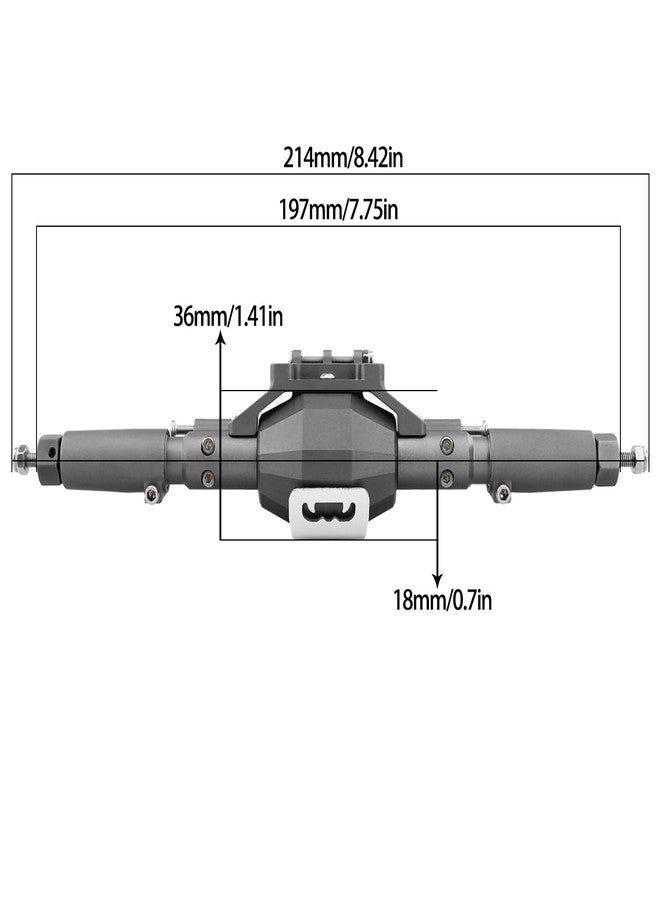 HYBDX RC CNC Aluminum Anodized Diamond Pattern Front and Rear Axle Kit Upgrade for 1/10 RC Track Vehicle SCX10 II 90046 90047 (Grey) - Image 3