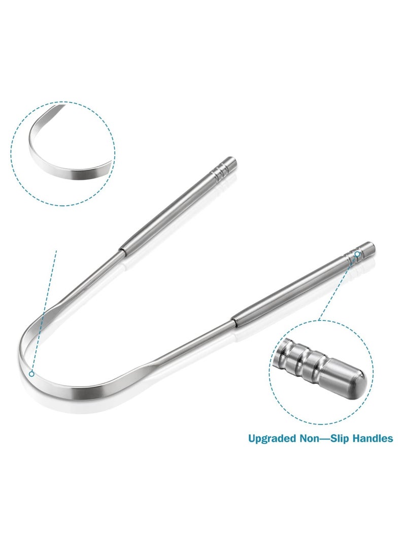 Generic Tongue Cleaner, Portable Tongue Sc, Stainless Steel Oral Tongue Cleaners, Easy to use Tongue Scrapers for Adults Kids, Professional Tongue Scrapers for Fresher Breath in Seconds  - Image 2