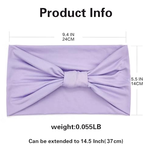 GiLi 6 Pack Wide Headbands for Women Non Slip Soft Elastic Hair Bands Yoga Running Sports Workout Gym Head Wraps, Knotted Cotton Cloth African Turbans Bandana (with 6 Pcs Hair Ties) - Image 2