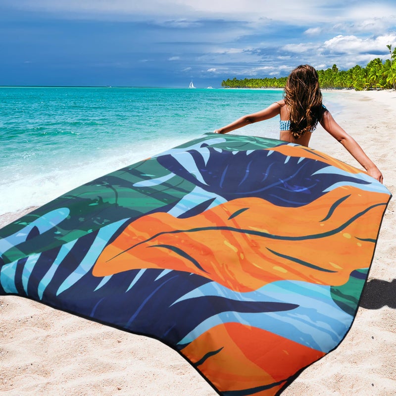 HIHOHO Beach Blanket Waterproof Sandproof Extra Large Beach Mat 79" X 83"/120"x108"for 1-8 Adults Quick Drying Durable Outdoor Picnic Mat for Beach Travel Camping Hiking - Image 5