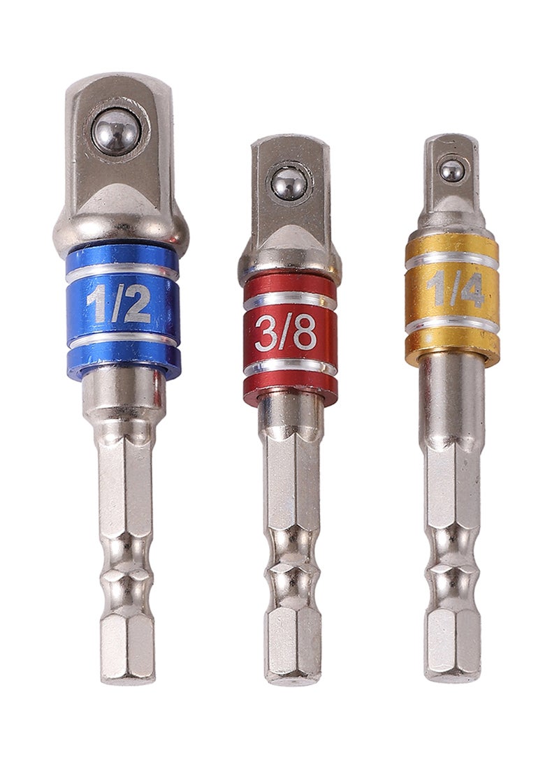 لوازم محولات مقبس من 3 قطع  | مجموعات محول مقابس، أدوات يدوية كهربائية، صواميل سداسية مربعة ومفك مثقاب مطرق، مقبس تمديد لقمة تمديد - Image 1