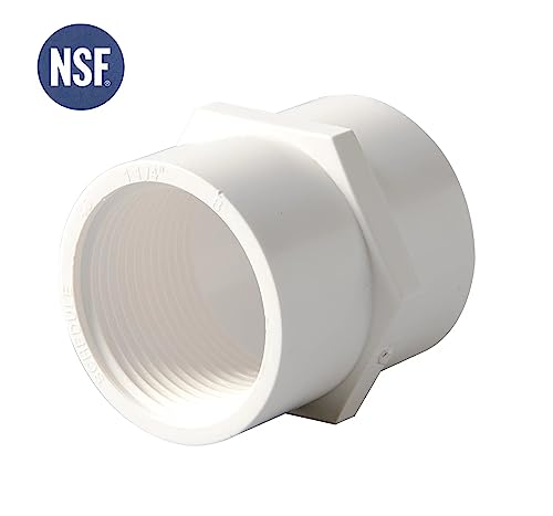 Rainbow Dream 3/4 Inch PVC Female Adapter Pipe Fitting (Socket x Female Pipe Thread) - 10 Pack, White - Image 2