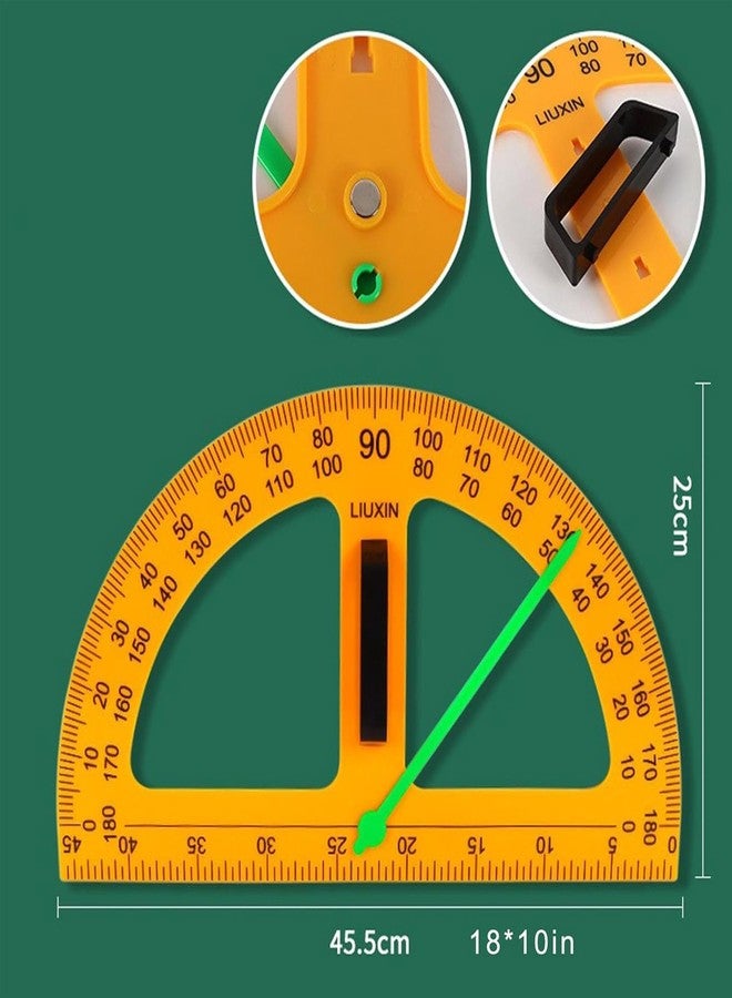 BWCXR Magnetic Geometry Math Ruler Set for Classroom, Large Protractor, Triangle & Measuring Rulers, Magnetic Blackboard Tools for Teachers & Students Enhances Math Learning, 5pc - Image 4
