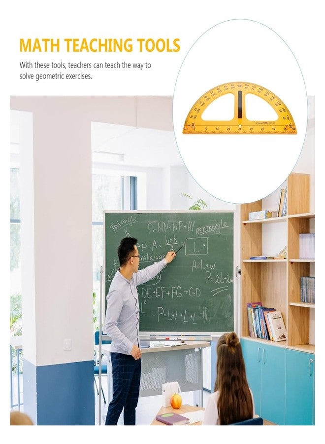 BWCXR Magnetic Geometry Math Ruler Set for Classroom, Large Protractor, Triangle & Measuring Rulers, Magnetic Blackboard Tools for Teachers & Students Enhances Math Learning, 5pc - Image 3